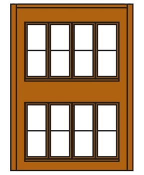 H0 Baukastensystem BS 6,82x 9,36cm Two Storey Victorian Window W
