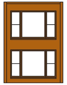 H0 Baukastensystem BS Two Storey 20th Century Window Wall