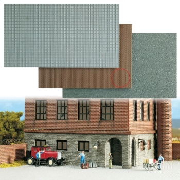 H0 Geländegestaltung  Klinkersteine- Mauer, 250x 140mm, D= 1,2mm, etc........................................................................