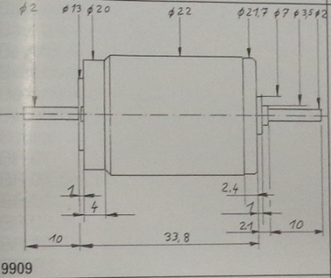 Ersatzteil Faulhaber Glockenankermotor 2233, 12V, extra gewuchtet