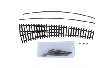 TT BS Modellgleis Innenbogenweiche links brüniert