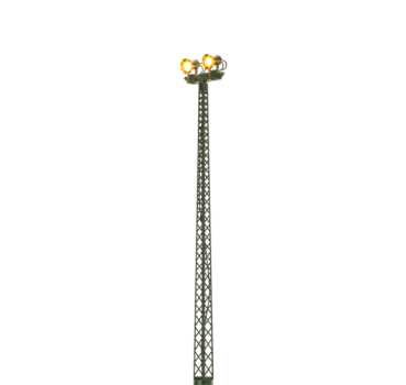 H0 Leuchte Flutlichtmast mit Stecksockel, doppelt, H= 135mm, Gleichstrom 12- 16V, Brawa Gleichrichter 2185
