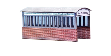 H0 Bahngebäude BS Treppenabgang Mauerwerk, Stahlfenster,  70x 30x 30mm, etc............................................................................