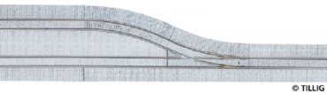 H0 Tramgleis Gleis Ausweiche rechts 1sp. Asphalt