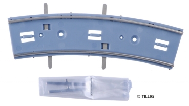 H0 Tramgleis Gleis Bogenstück R 204 25° Einspeisung