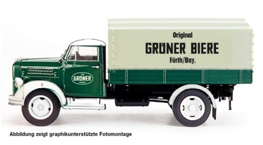 H0 D LKW Borgward Bo 2500 LKW Bierlaster Grüner Biere Fürth in Bayern, 2A,  Ep.III, etc...................