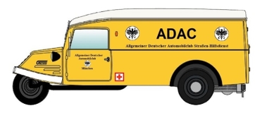 H0 D Dreirad Goliath GD 750 Kombinationswagen ADAC, " Dreikantfeile -", München, etc...................