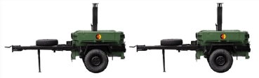 H0 mili Militärfahrzeuge D DDR NVA Feldküche- Set, St.2,  mit Logo, 2A, grün, etc.......................