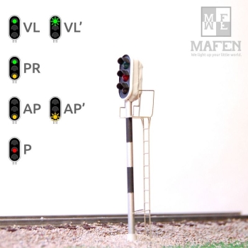 H0 E Signal RENFE Hauptsignal, LED 3, grün, rot, gelb, etc.............................