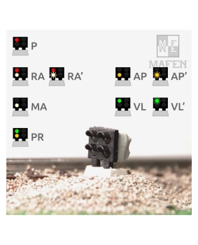 H0 E Bahnausstattung RENFE Zwerglichtsignal, LED 4,  rot, weiss, grün, gelb, etc..................