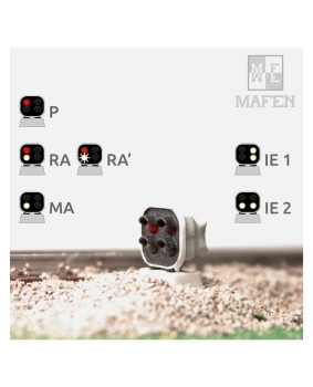 H0 E Bahnausstattung RENFE Zwerglichtsignal, LED 4,  rot, weiss, weiss, weiss, etc........................