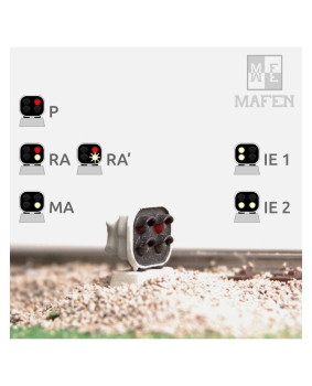 H0 E Bahnausstattung RENFE Zwerglichtsignal, LED 4,  weiss, weiss, rot, weiss, etc........................