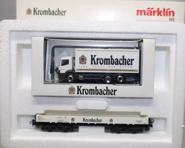 H0 Krombacher Güterwagen mit Kühl LKW- " Krombacher ", etc...............................................................