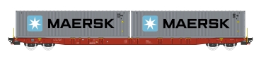 H0 PRI Containertragwagen beladen, Sggnss, 4A, Ep.VI, Metrans, " Maersk grau "