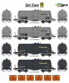 TT BS Kesselwagen mit Bühne Set 4x,  Zaes, Slovnaft, 4A, Ep.VI, etc..................................