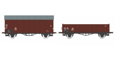 TT D DB Güterwagen Set. GM39, Ommu39,  St.2x, 2A, Ep.III, braun, etc..................................................
