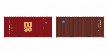 H0 Zurüstteile Container Set 2x, " MSC Hnedy LC+ Blue sky hnedy, Ep.VI, etc..........................................