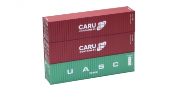 H0 Zurüstteile Container Set 40, " Caru+ UASC, St.3x, Ep.VI, etc.....................................................