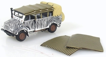 H0 D LKW Bus Borgward B 2000 Kübelwagen Zebra, 2A,  Ep.III, mit Sonnensegel, etc...................