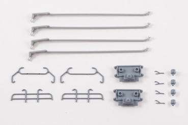 H0 Ersatzteil Trolleybusstangen mit Bügel- Halter Set, Stück 2x, etc...................