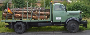 H0 D LKW Borgward B 4500 LKW Holzlaster beladen mit Stammholz, 2A,  Ep.III, etc.............................