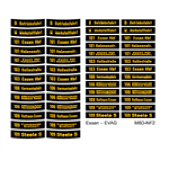 H0 Halling Decals Decals Decal für Essen Flexity M8D- NF2 Nr. 1607/ 1612, Bogen 1x, etc............