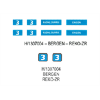 H0 Halling Decals Decals N Decal für Reko- Triebwagen Bergen, ZR Nr. 60/ 61/ 627 161- B, Bogen 2x, etc...........