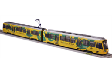 H0 Deutschland Stuttgart DT 8.12 Ökomobil, L= 440, R= 360mm, 12V, Motor 2,  Achsen angetrieben 4, stromführende Achsen 4, NEM 651,