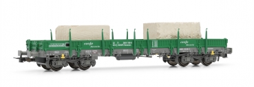 H0 E RENFE Niderbordwagen Rmmns , bel.,  4A, Ep.VI, grün
