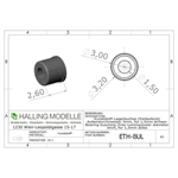 H0 Halling Ersatzteile Kunststoff- Lagerbuchse, AD= 3mm, für Achse 1,5mm, etc..................................