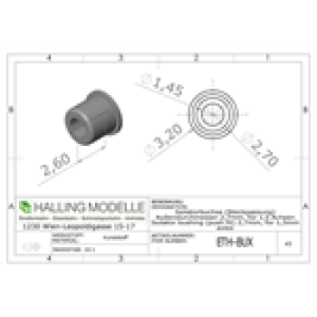 H0 Halling Ersatzteile Kunststoff- Isolatorbuchse AD= 2,7mm, Achse 1,5mm, etc.................................