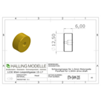 Halling Ersatzteile Schwungmasse " 2095 ", für Achsen 1,5mm, 12,5x 6mm, etc.............................................