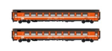 N Ch SBB Reisezugwagen Set 2x, BPM, Kl.2, 4A, Ep.IV- V, orange, etc...........................................................................