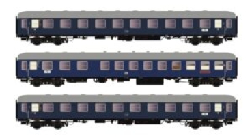H0 D DB Reisezugwagen Set St.3x, 4A, Ep.IIIb, R 2, E= 358mm, " Sachsenross ", etc................................................................