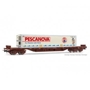 H0 E RENFE Rungenwagen bel., MMQC, 4A, Ep.IV, Kühlcontainer, etc....................