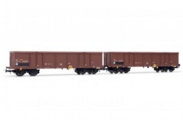 H0 I FS Güterwagen Eaos off. Set,  2x,  bel.,  4A,  Ep.V,  braun, " Schrott "