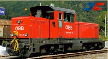 H0 A ÖBB Diesellokomotive BR 2068.055, 4A, Ep.VI, Metallgehäuse, Gehäuse rot. Fahrwerk schwarz, " LOGO ",