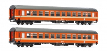 N A ÖBB Personenzugwagen Set 2x, UIC, Kl.2, 4A, Ep.III, orange, etc.............