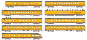 N USA Personenwagen- Set St.9, Milwaukee RD, Ep.III, Hiawatha, 4A, Ep.III, R=2= 228mm, etc................................................................