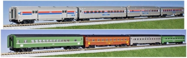 N Pri Personenwagen Set St.8x, Amtrak, 4A, Ep.IV, Rainbow Era, etc................................................................................