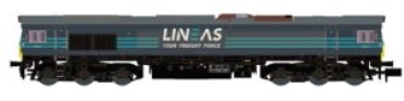 N B SNCB Diesellokomotive Class 66, Ep.VI " LINEAS ", 6A, Ep.VI, R= 2= 228mm, Sound, etc.........................................................