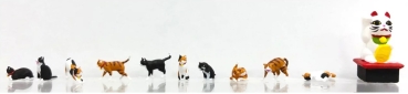 H0 Figuren Japanische Katzen, etc................................................................................