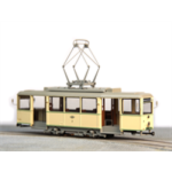 H0 Deutschland Straßenbahn Berlin Woltersdorf Museumstriebwagen 7 mit Antrieb, L= 121mm, 12V, KSW- Antrieb, Achsen angetr. 2, Achsen stromf., 2, etc...................................