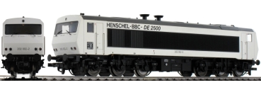 H0 PRI Diesellokomotive DE2500 202 002- 6, weiß, Schwungmassen, Haftreifen, Kurzkupplung, LED- Beleuchtung weiß/ rot, R= 360mm, L= 207mm, etc.................................................................