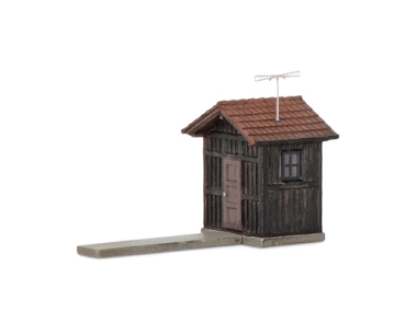 H0e Gebäude Holzhütte mit Gleiswaage, 41x 31x 50mm- Hütte, 51x 12x 3mm- Steg, etc........................................