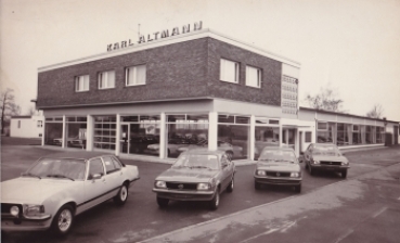 N D Gebäude BS Lasercut Autohaus mit Minis Opel Rekord