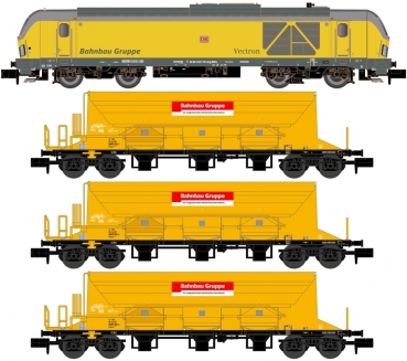 N D DB Bauzug Diesellokomotive BR 247, Schotterwagen 3x, 4A, Ep.VI, Sound,  etc...................