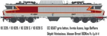 H0 F SNCF Elektrolokomotive CC 6567, 6A, Ep.IV- V, Lichtwechsel, Arzens, Sound, weiss/ rot/ orange, etc..................................................