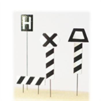 H0 Halling Ersatzteile Schilder Schildersatz, " Halt ", Kreuz- H und Trapeztafel, etc..................