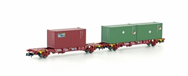 N B SNCB Containerwagen Set 2x, beladen, LGNSS, Ep.V, R2, etc..................................................................